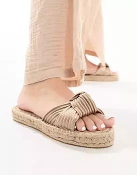 Золотистые эспадрильи с завязками ASOS Jade