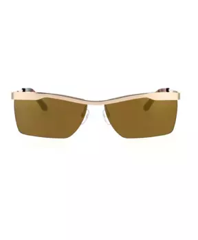 Золотистые металлические солнцезащитные очки с зеркальными линзами Off White, желтый