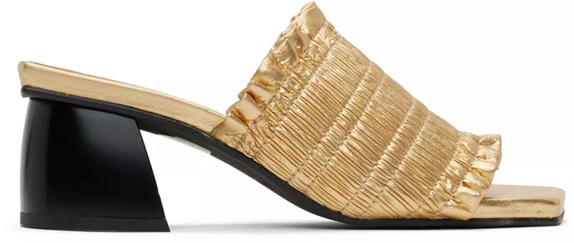 Золотистые мюли GANNI