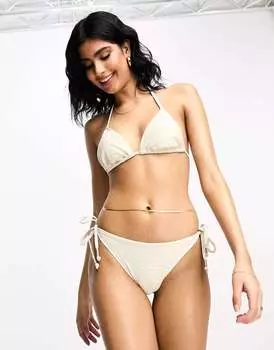 Золотистые плавки-бикни танга Hunkemoller Seychelles