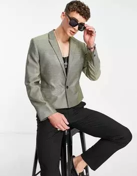 Золотистый укороченный блейзер ASOS DESIGN