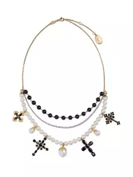 Золотое колье Family с сапфиром и жемчгом Dolce & Gabbana, золотой