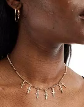 Золотое колье с подвеской AllSaints