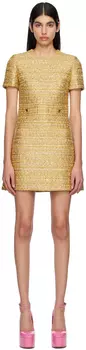 Золотое мини-платье с римскими заклепками Valentino
