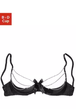 Золотой бюстгальтер Petite Fleur на косточках и цепочками со стразами, сексуальное нижнее белье, нижнее белье Petite Fleur Gold, черный