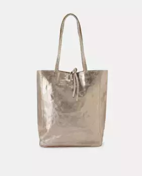 Золотой кожаный шопер Easy Wear, цвет Fucsia