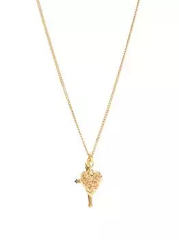 Золотой кулон с крестом и арабесками в форме сердца Emanuele Bicocchi