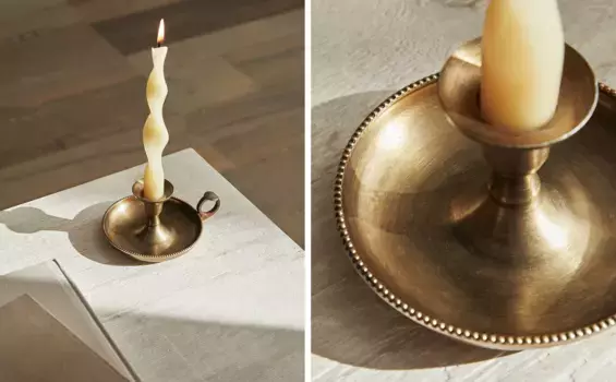 Золотой подсвечник Zara Home, золотой