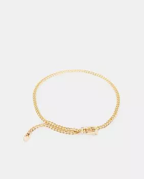 Золотой ремень с тонкой металлической цепочкой LT, золотой