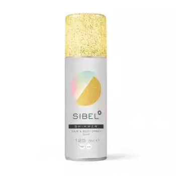 Золотой спрей с блестками для мерцающего результата Sibel