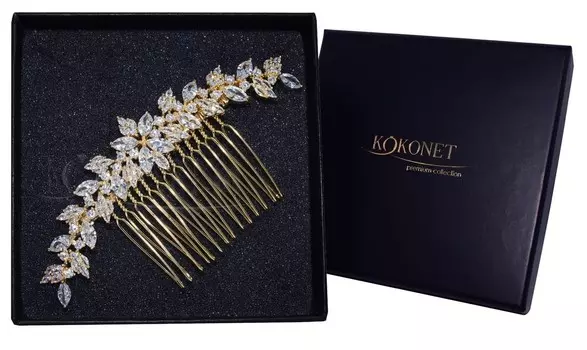 Золотой свадебный гребень ASTRID