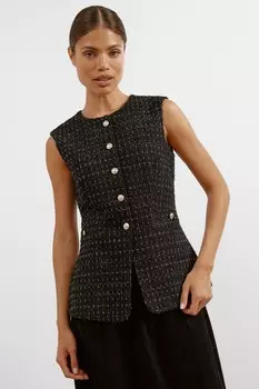 Золотой твид жилет Albaray, черный