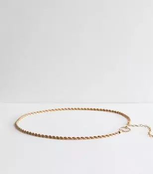 Золотой витой ремень-цепочка Curves New Look, золотой