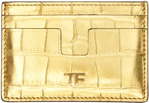 Золотой визитница с тиснением TOM FORD