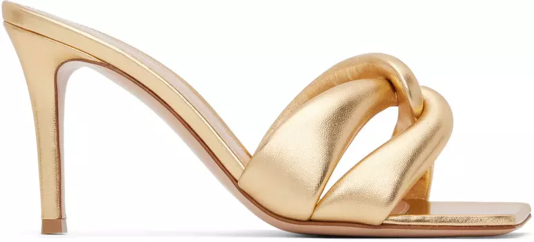 Золотые амурские мюли Gianvito Rossi