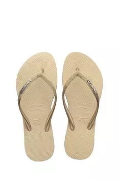 Золотые блестящие босоножки Havaianas, желтый