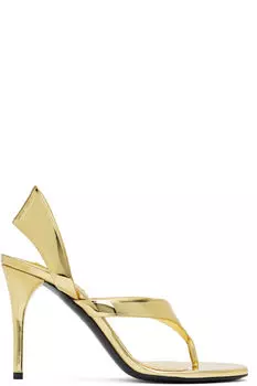 Золотые босоножки на каблуке Infradito ALAA