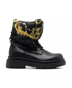 Золотые ботильоны с рисунком Versace Jeans Couture, мультиколор