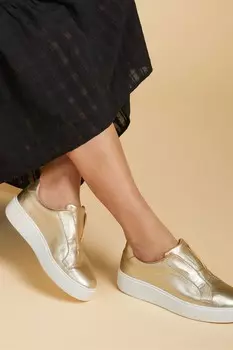 Золотые кожаные кроссовки Fernanda Jones Bootmaker, желтый