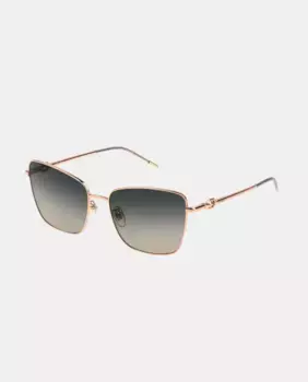 Золотые квадратные женские солнцезащитные очки без оправы Furla, золотой