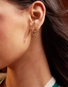 Золотые серьги-гвоздики Pieces Sport Core с теннисными мячами