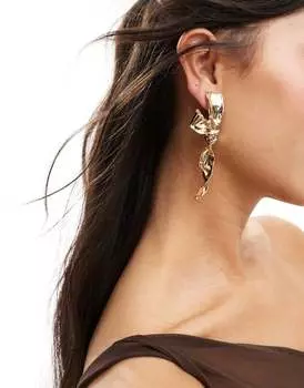 Золотые серьги-гвоздики с бантом ASOS DESIGN, ограниченная серия