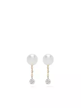 Золотые серьги-гвоздики Sea Of Beauty с жемчугом и бриллиантами Mizuki, золотой