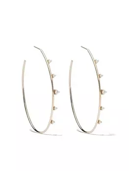 Золотые серьги-кольца с бриллиантами Mizuki, золотой