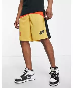 Золотые шорты с логотипом Nike Basketball 11 дюймов