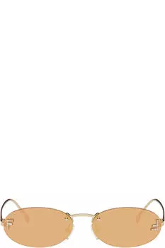 Золотые солнцезащитные очки Fendi First Crystal