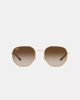 Золотые солнцезащитные очки с металлическим геометрическим узором Ray-Ban, золотой