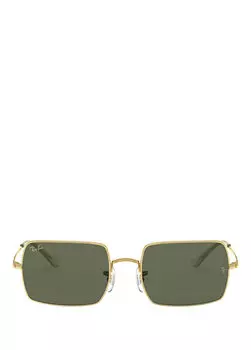 Золотые солнцезащитные очки унисекс прямоугольной формы Ray-Ban