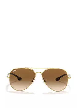 Золотые солнцезащитные очки унисекс Ray-Ban