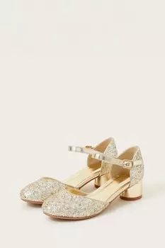 Золотые туфли на высоком каблуке из двух частей с блестящей отделкой Monsoon, желтый