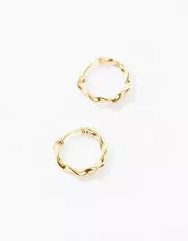 Золотые витые серьги-кольца ASOS DESIGN из стерлингового серебра