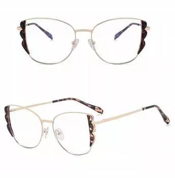 ЗОЛОТЫЕ женские очки с прозрачными линзами для компьютера, гибкая оправа с синим светом и УФ-излучением, inna