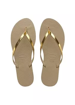 Золотые женские тапочки Havaianas
