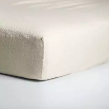 Золушка - простынь на подгонке (до 30 см) - махровая ткань - 160х200/210 см - Слоновая кость Cinderella