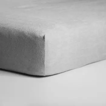 Золушка - простынь на подгонке (до 30 см) - махровая ткань - 160х200/210 см - светло-серый Cinderella
