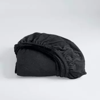 Золушка - простынь приталенная (до 25 см) - трикотаж - 120х200 см - черный Cinderella