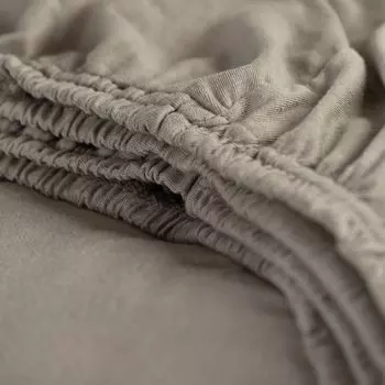 Золушка - простынь приталенная (до 35 см) - двойной трикотаж - 90х200/210 - серо-коричневый Cinderella