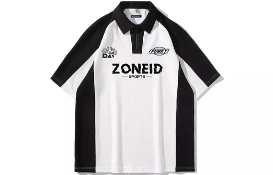 ZONEiD Рубашка поло унисекс, Белый воротничок