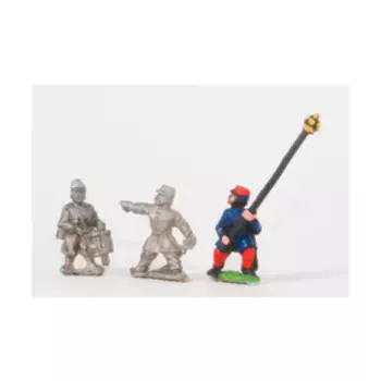 Зуавы в командовании Феса — офицеры, знаменосцы и барабанщики, Franco-Prussian War Miniatures - French - Fusiliers, Chasseurs, Zouaves (15mm)