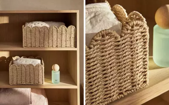 Зубчатая корзина Zara Home, светло-бежевый