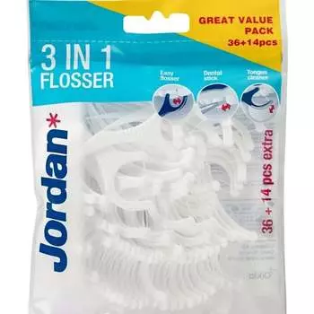 Зубная нить 3в1, 36 шт. Jordan, Flosser