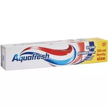 Зубная паста Aquafresh с тройной защитой и фтором, семейный размер, 125 мл