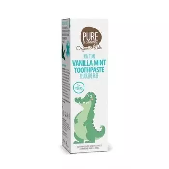 Зубная паста без фтора с ксилитом и вкусом ванили и мяты, 75 мл Pure Beginnings, Organic Kids