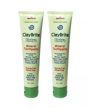 Зубная паста Claybrite Extra, набор из 2 упаковок, 8 унций Zion Health