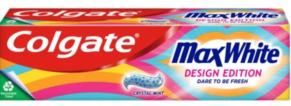 Зубная паста Colgate Max White Design Edition Crystal Mint, 75 мл