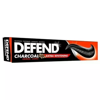 Зубная паста DEFEND Charcoal Extra Whitening, 75 мл, со вкусом мяты